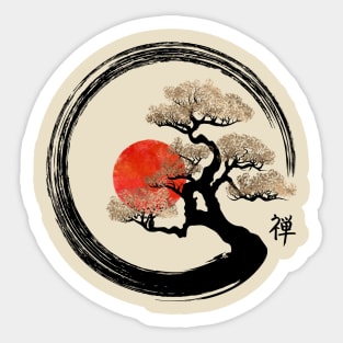 Enso Zen Circle and Bonsai Tree Sticker